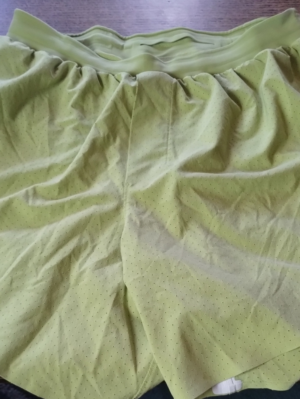 lululemon athletica Lime Green Perforated Athletic Shorts